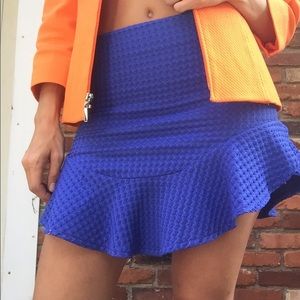 Zara Blue Ruffle Frill Mini Skirt